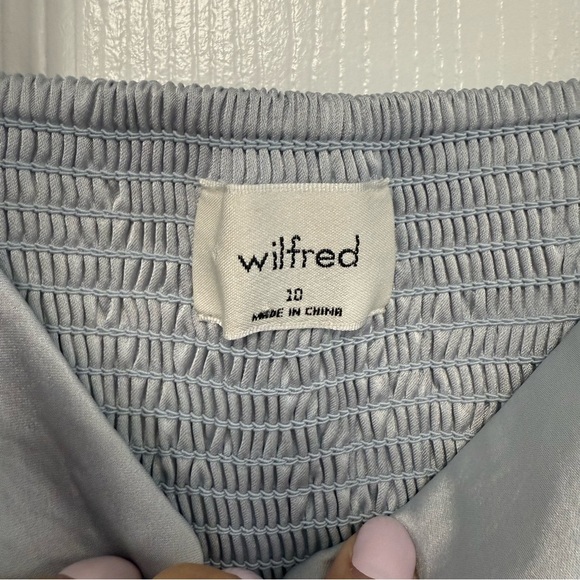 Wilfred Bridgerton Satin Dress Sterling Blue Size 10 Aritzia #106194 - Picture 11 of 12